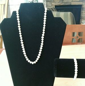 Pearl Necklace and Bracelet